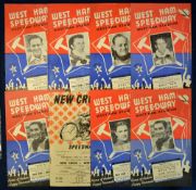 Collection of West Ham Speedway programmes from 1952 to include National League, “Evening News”