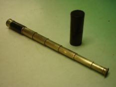 A Six Draw Telescope by J.H. Steward 1856-1900. Leather covered barrel, 1" objective and eyepiece