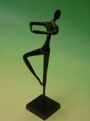 A Bronze Figure female dancer. 11 ¼" high