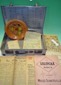 WWI Prisoner Of War handmade Metal case and wooden bowl from Wuppertal to include a wooden fruit