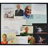 Mixed selection of Autographs featuring Ranulph Fiennes, Stirling Moss, Bill Nicholson, Bill Wilson,