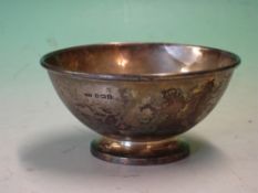 Silver Bowl of plain form. Engraved initials. Birmingham 1929. 4 ½" diam. 3ozs 8dwts