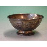 Silver Bowl of plain form. Engraved initials. Birmingham 1929. 4 ½" diam. 3ozs 8dwts