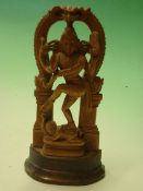 Asian Art. A wood carving of Saraswati. 7 ½" high