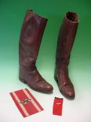 Third Reich. A pair of Third Reich period S.A./N.S.D.A.P. leader's dress boots. Tan leather with