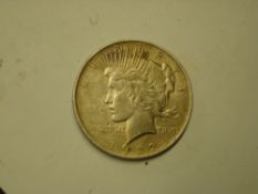 Coins. 1922 Peace dollar