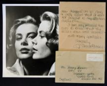 1977 Signed Princess Grace of Monaco hand written letter c/w black and white print 20 x 26cm, the