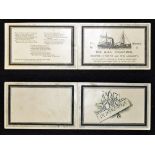 1904 The Russian Baltic Fleet Blunder on the Dogger Bank Memorandum Card with illustration of a Hull