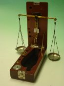 A set of Jeweller's Scales. Seederer- Kohlbusch, Jersey City, USA The case 6" long. Two weights