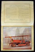 Hatfield Automobile Fire Engine Publicity Catalogue c1919 built specially for his Majesty King