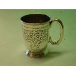 Silver Mug chased with scrolls and foliage. 3" high. Birmingham 1913. 1oz 17dwts