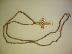 A 9ct Crucifix and Chain of Celtic design. 16g