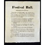 Grand Ball Poster at the Assembly Rooms George Street, Edinburgh c1800s "Festival Ball" mentioning