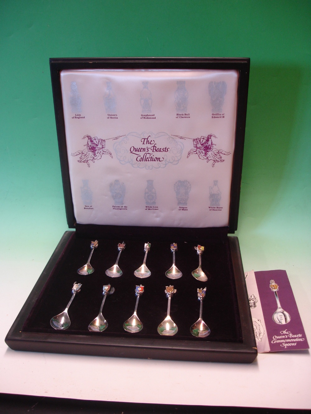 The Queen's Beasts Silver Spoons by Toye, Kenning and Spencer. Limited edition set No. 1112 /