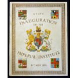 1893 State Inauguration of The Imperial Institute Souvenir Publication dated 10th May an