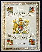 1893 State Inauguration of The Imperial Institute Souvenir Publication dated 10th May an