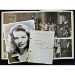 1977 Signed Katharine Houghton Hepburn printed letter also including Katharine Hepburn as Coco The