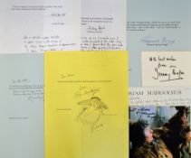 Mixed selection of Autographs consisting of Norman Tebbit, Raymond Briggs, Arnold Wesker, Dame Beryl