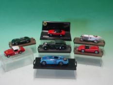 Four Brumm Collector's Models - Bentley Barnato "Blue Train"; Blitzen Benz; Jaguar XK; Jaguar D