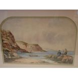 H Claydon. Beach scene with fisher folk and boats. Signed and dated 1895. Watercolour on paper 8 ½"x