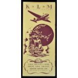 1939 KLM Amsterdam - Batavia Summer Service Booklet a 12 page publication with 3 photographic