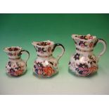 Mason's "Mandarin". A set of three graduated jugs