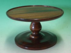 Mahogany Lazy Susan. The round top with moulded raised rim, raised on a bulbous support and