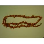 Amber Jewellery. A bead necklace C. 1900. 32g gross