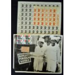 M K Gandhi early label/stamp c1930s showing Gandhi. The stamp reads^ |Boycott foreign goods| with