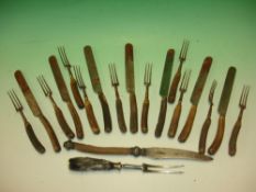 Collection of Georgian Cutlery with antler handles