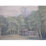 Basil Holland. A cottage at Innisfail. Signed initials. Watercolour on paper 8"x 11" (Holland was