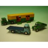 Corgi Toys. An articulated horse box; Land Rover; ERF flatbed truck