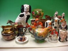A Collection of Decorative Ceramics including Staffordshire, Sylvac, lusterware etc