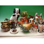 A Collection of Decorative Ceramics including Staffordshire, Sylvac, lusterware etc