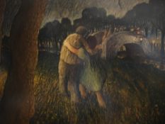 Rodney McGough. American. York, Going to the Fair. Signed, dated 1966 and inscribed verso. Oil on