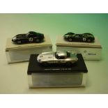 Three Minimax Spark Models 1/43rd scale. Lotus Type 30 S1 no.1 Goodwood 1964; Jaguar E "Lightweight"
