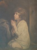 Will H Howarth. Exh. 1897-1908. British. A young girl kneeling in prayer. Signed and dated 1894. Oil