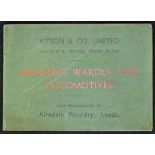 1931 Kitson & Co. Limited Manning Wardle Type Locomotive Manufacturing Catalogue now manufactured at