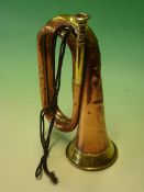 A Copper and Brass Bugle by Hawkes & Co. Serial no. 25258. Circa 1905-1913