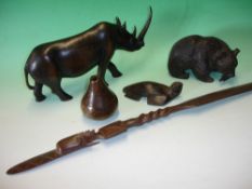 Various carved treen