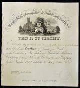 1826 Canterbury Navigation & Sandwich Harbour Certificate for One share dated 31st October made