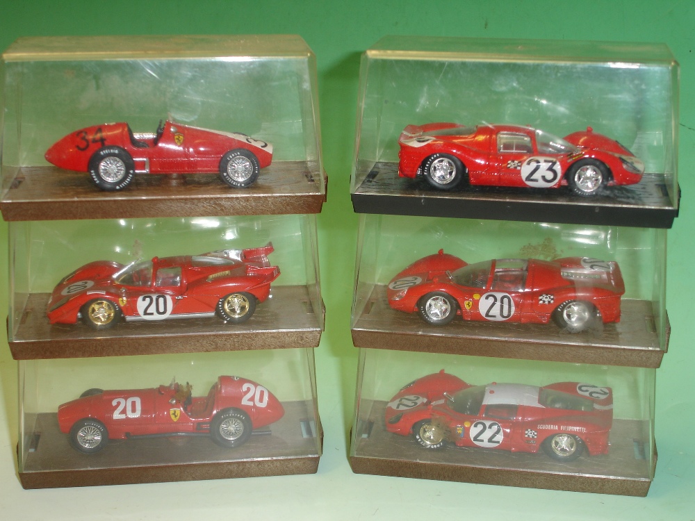 Brumm Collector's Models. Six Ferrari racing cars, various types