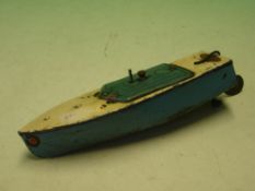 Hornby. A clockwork motor boat. 8 ½" long