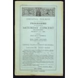 1896 Crystal Palace Programme of the Sixteenth Saturday Concert Exhibition dated 21st March