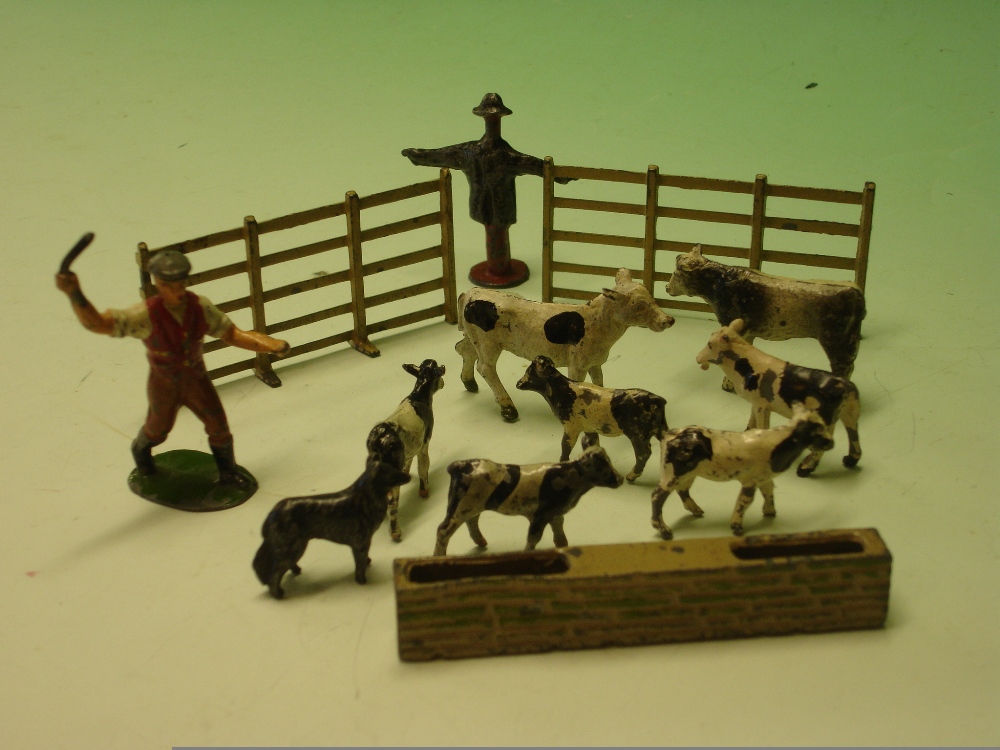 Various Painted Metal Farm Figures