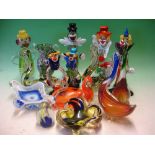 A collection of Murano Glass (some damaged)