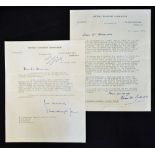 Hand Signed British Transport Commission typewritten letters on transport Commission letterheads, to