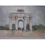 French School 20th Century. L'Arc de Triomphe du Carroussell. Indistinctly signed and dated 1922.