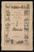 1845 Impressive Railway Chronicle Travelling Chart of places to see each side of the Railway line