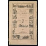 1845 Impressive Railway Chronicle Travelling Chart of places to see each side of the Railway line